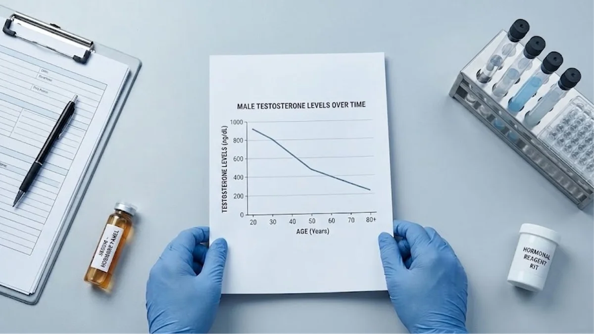 Chart: population-level testosterone decline 1980-2020